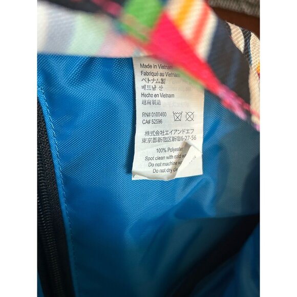 KAVU RAINBOW Sling Bag Vibrant! Striped Candy Large Pockets Zip Clean Purse - Picture 7 of 9